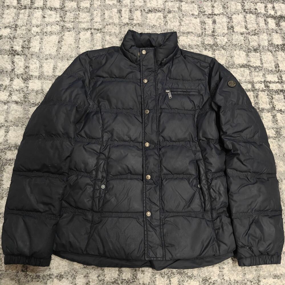 Vintage Diesel Duck Down Puffer Jacket Womens XL Black Quilted Winter Coat Y2K